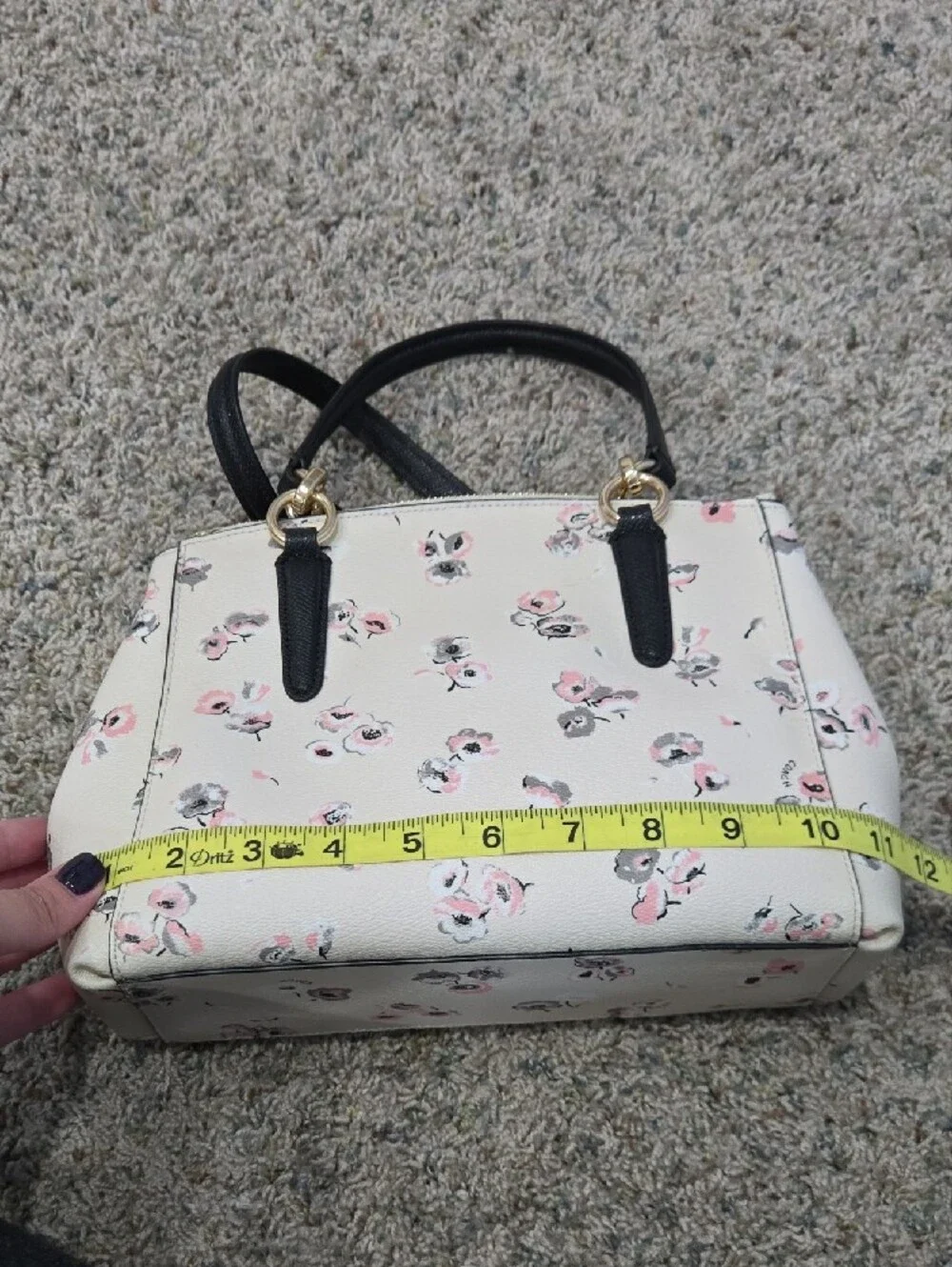 Coach Floral Mini Satchel in Cream, Pink and Black